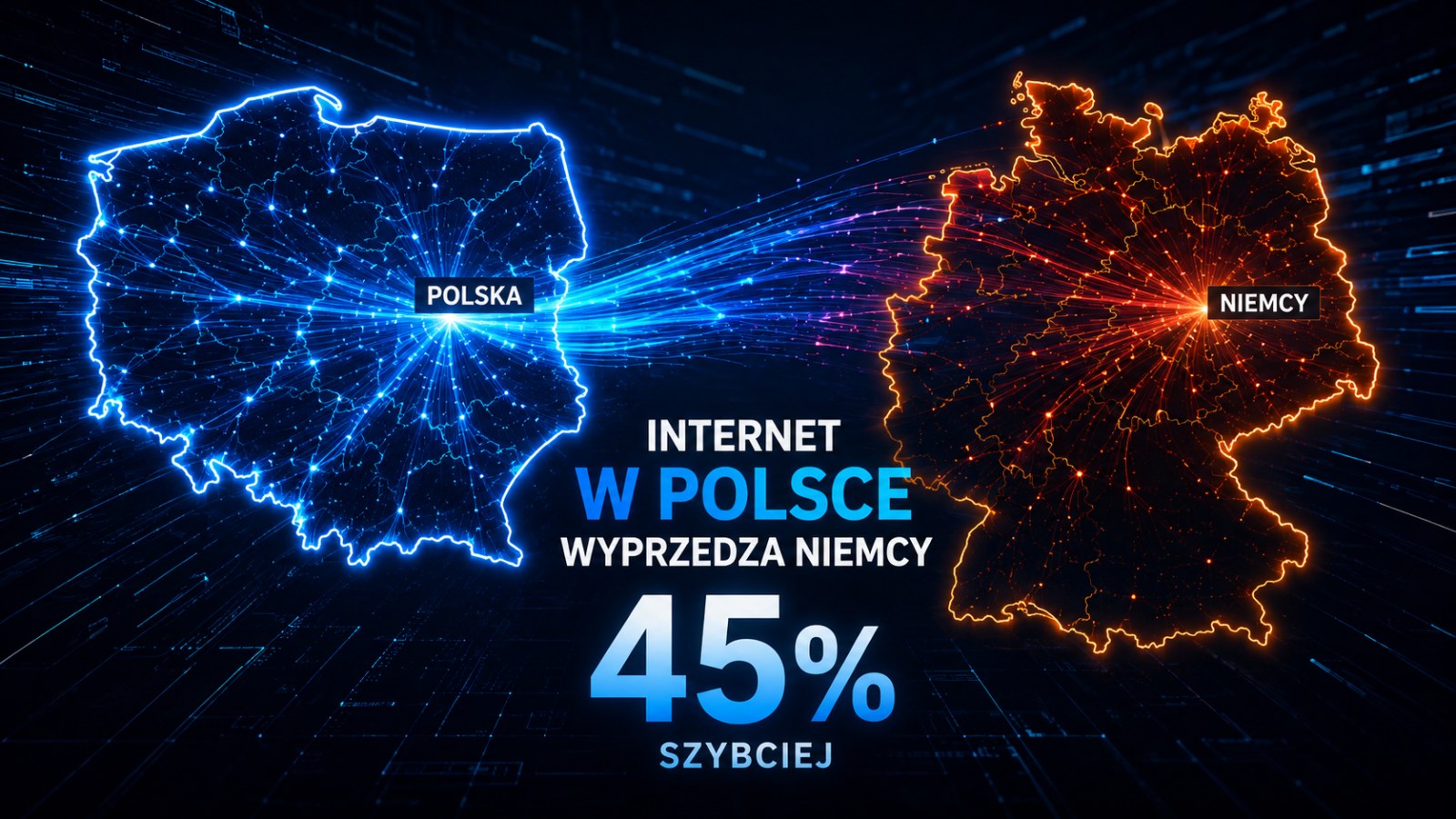 Internet w Polsce wyprzedza Niemcy. Różnica w prędkości sięga 45%